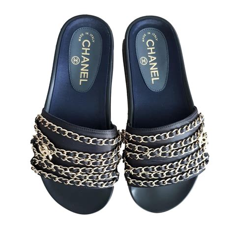 zwarte chanel sandalen|chanel sandals canada.